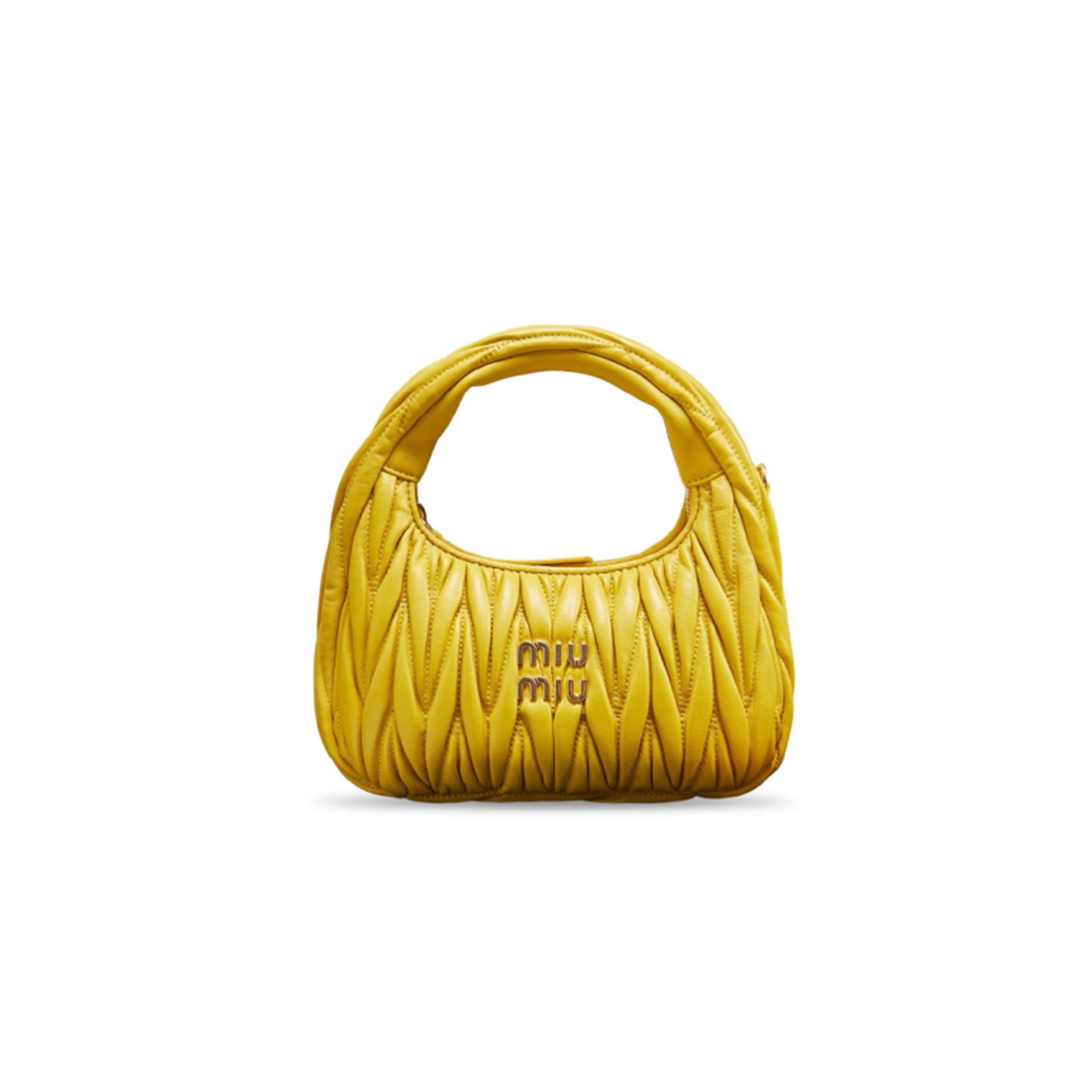 MIU MIU WANDER MATELASSÉ NAPPA LEATHER HOBO BAG 5BC125 (23*20*6cm)